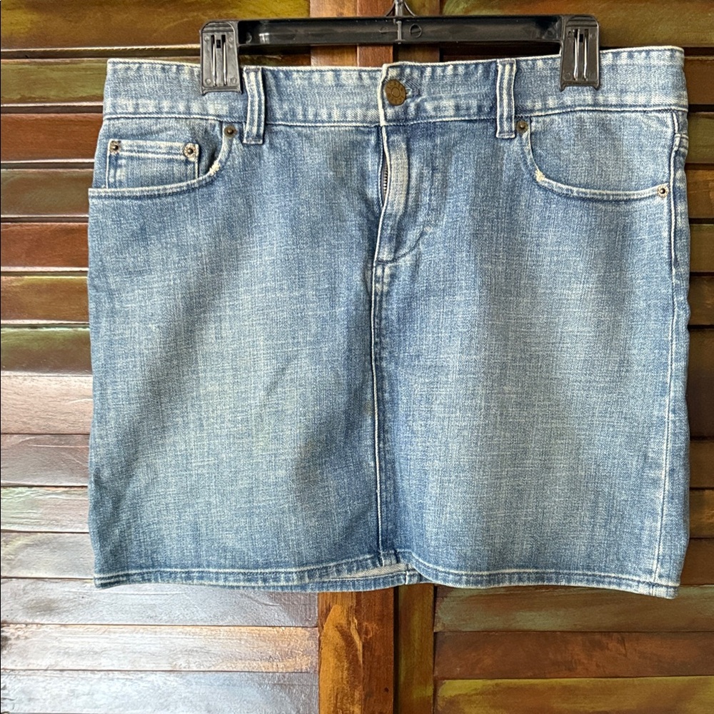 J. Crew Stretch Denim Skirt in Blue